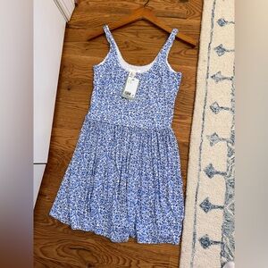 H&M NWT Jersey playsuit romper - White/Blue floral size Small